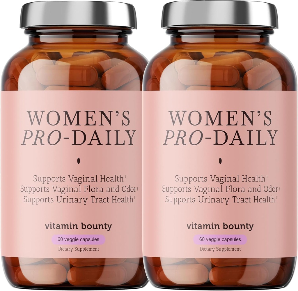 Vitamin Bounty Women's Pro-Daily Probiotic - Unterstützt Vaginal, Verdauung & pH Balance, 10 Billion CFUs, 5 Strains + Cranberry - 2 Packung 60 Kapseln