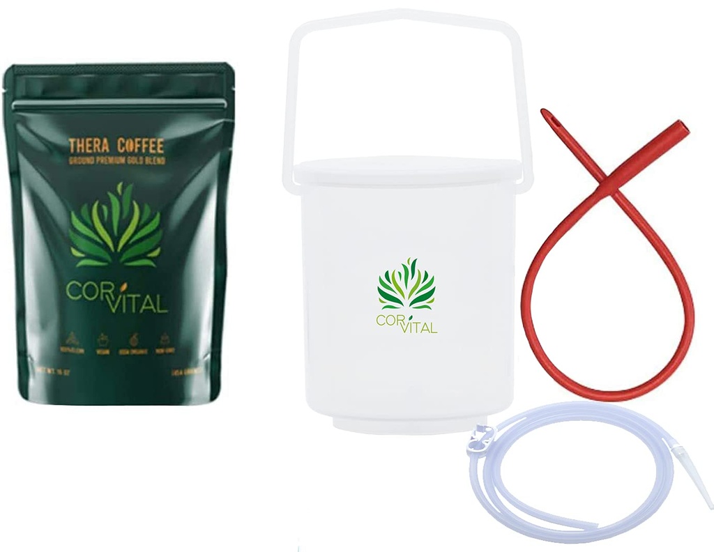 Kaffee Enema Kit für Colon Reinigung mit 1 LB Enema Kaffee - Gerson genehmigt Home Enema Kit - Enema Bucket Kit - Therapie Roast Kaffee Detox Cleanse - Enema Kaffee
