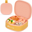 Naturetouch Pill Organizer, 4 Mal pro Tag Tragbare Pille Box, Food Grade Tägliche Pille Fall für Frauen und Männer halten Vitamin, Medizin, Beilagen, Rosa