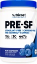 Nutricost Stimulant Free Pre-Workout, 30 Portionen (Blauer Himbeer) - Koffeinfrei, Non-GMO, Glutenfrei
