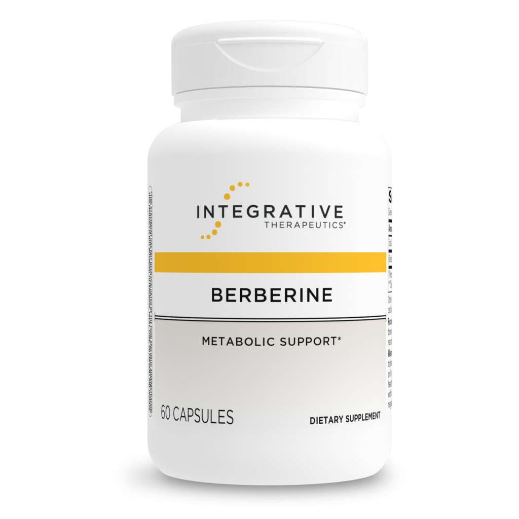 Integrative Therapie Berberine - Ergänzung für Zelluläre Energie Metabolismus & Stoffwechselunterstützung* - Dairy-Free & Gluten-Free - 60 Kapseln (60 Servietten)
