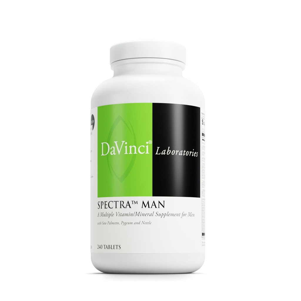 DAVINCI Labs Spectra Man - Nahrungsergänzungsmittel zur Unterstützung der Immunsystemfunktion und der menschlichen Unique Needs - mit Vitaminen, Mineralien, Aminosäuren, Kräutern, Verdauungsenzymen und Fettsäuren - 240 Tabletten
