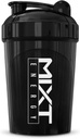 MIXT Energy Shaker Bottle, 16 Unzen. Shaker Bottle, BPA Free & Lid Mischtechnik (16 Unze, Schwarz)