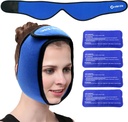 Face Ice Pack Wrap für TMJ, Weisheit Teeth, WORLD-BIO Jaw Wrap mit 4 wiederverwendbaren Hot Cold Therapy Gel Packs für Kopf-, Kinn-, Oral- und Gesichtschirurgie, Schmerzlinderung für Schwellungen, Verletzungen, Zahnimplantate