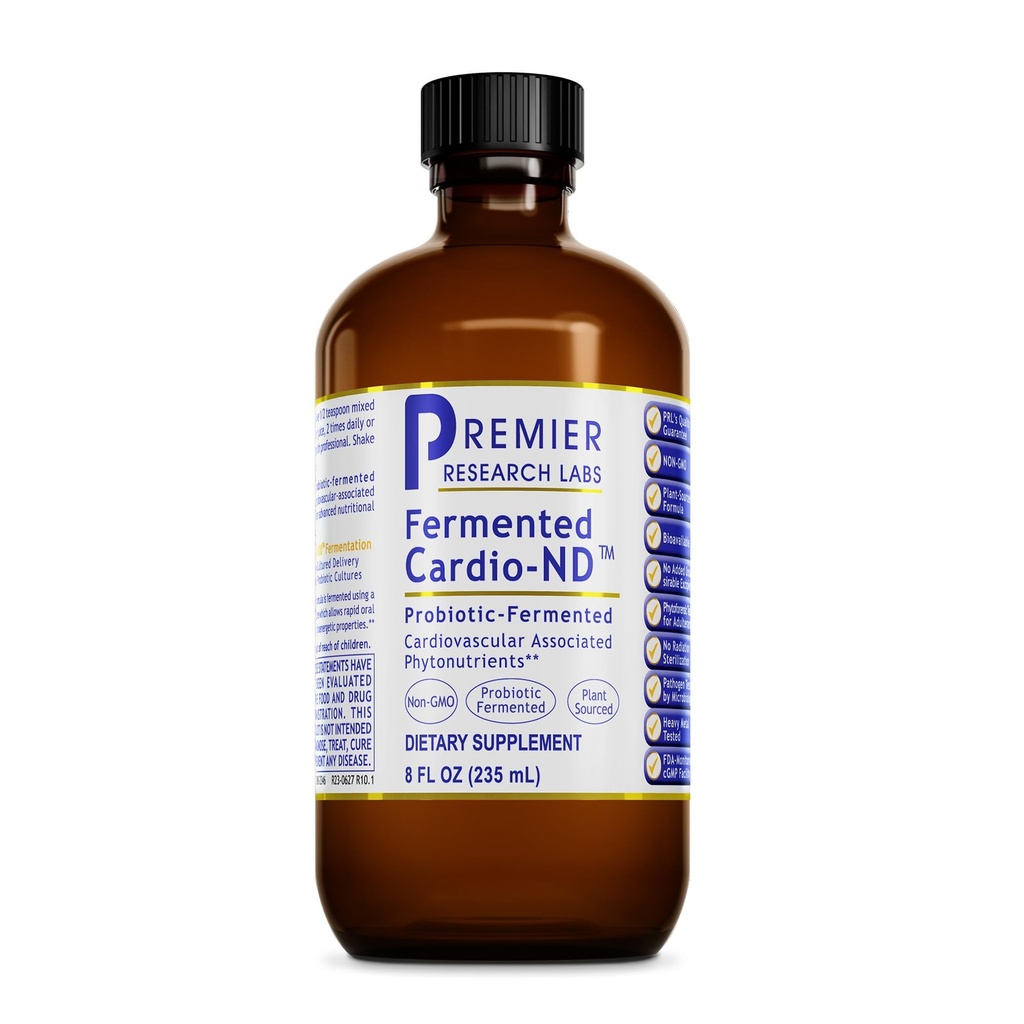 Premier Research Labs Fermented Cardio-ND - Cardio Heart Health, Cardio Support Liquid Fermented in Probiotics für Frauen, Männer, Erwachsene, Unterstützt Herzgesundheit mit Hawthorne Berry - 8 fl oz Bottle