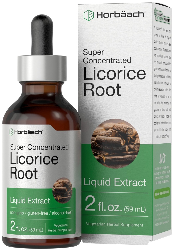 Horbäach Licorice Root Extract | 2 fl oz | Alkoholfrei Tinte | Vegetarische Flüssigergänzung | Non-GMO & Glutenfrei