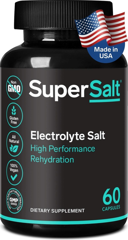 Keto Elektrolyt Ergänzung, Salz Ersatz Tablets für schnelle orale Rehydration & Post Workout Erholung, Magnesium, Zink, Natrium, Kupfer | 60 Kapseln | Stoppen Leg Cramps und Wiederherstellen Energie