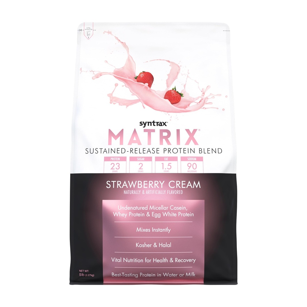 Syntrax Nutrition Matrix - Sustained-Release Protein Blend, Erdbeercreme 5 lbs.