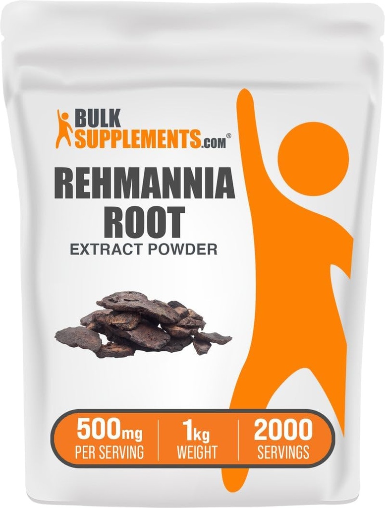 BulkSupplements.com Rehmannia Extract Powder, from Rehmannia Root, Herbal Supplement - Glutenfrei, 500mg pro Servierung, 1kg (2.2 lbs) (Pack von 1)