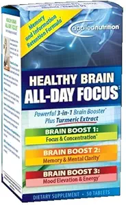 Angewandte Ernährung Gesundes Gehirn All Day Focus, 50 Tabletten pro Flasche (3 Pack)