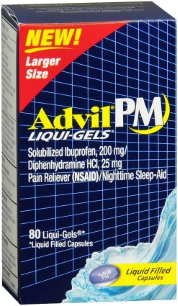 Advil PM Ibuprofen 200 mg Liqui-Gels 80 ea (Pack mit 9)
