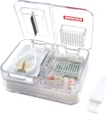 Reise Pille Box Medizin, Nahrungsergänzungsmittel, Vitamin Pill Organizer Tägliche Verwendung Pille Fall mit Pille Cutter Pille Crusher und Grinder (Weiß)