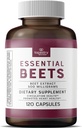 Essential Beets Nahrungsergänzung - Premium Beet Root Extract for Heart Health & Blood Pressure Support, Enhances Athletic Performance, 2-Month Supply, Vegan & Allergen-Free