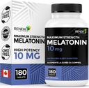 Renew Actives Melatonin 10mg pro Servierung – Fördert ein tieferes, lang &amp; ideal für Schlafmanagement, Jet Lag & um Ihren Schlafzyklus zurückzusetzen - Made in Canada - 180 Tablets