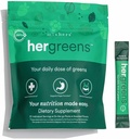 MIXHERS Hergreens - Greens & Veggie Powder - Hergestellt aus ganzer Nahrung - mit Verdauungsenzymen & Kale - Ernährung für Damen - Unterstützung Herz & Liver - 15 Getränke-Packets - Pink Grapefruit