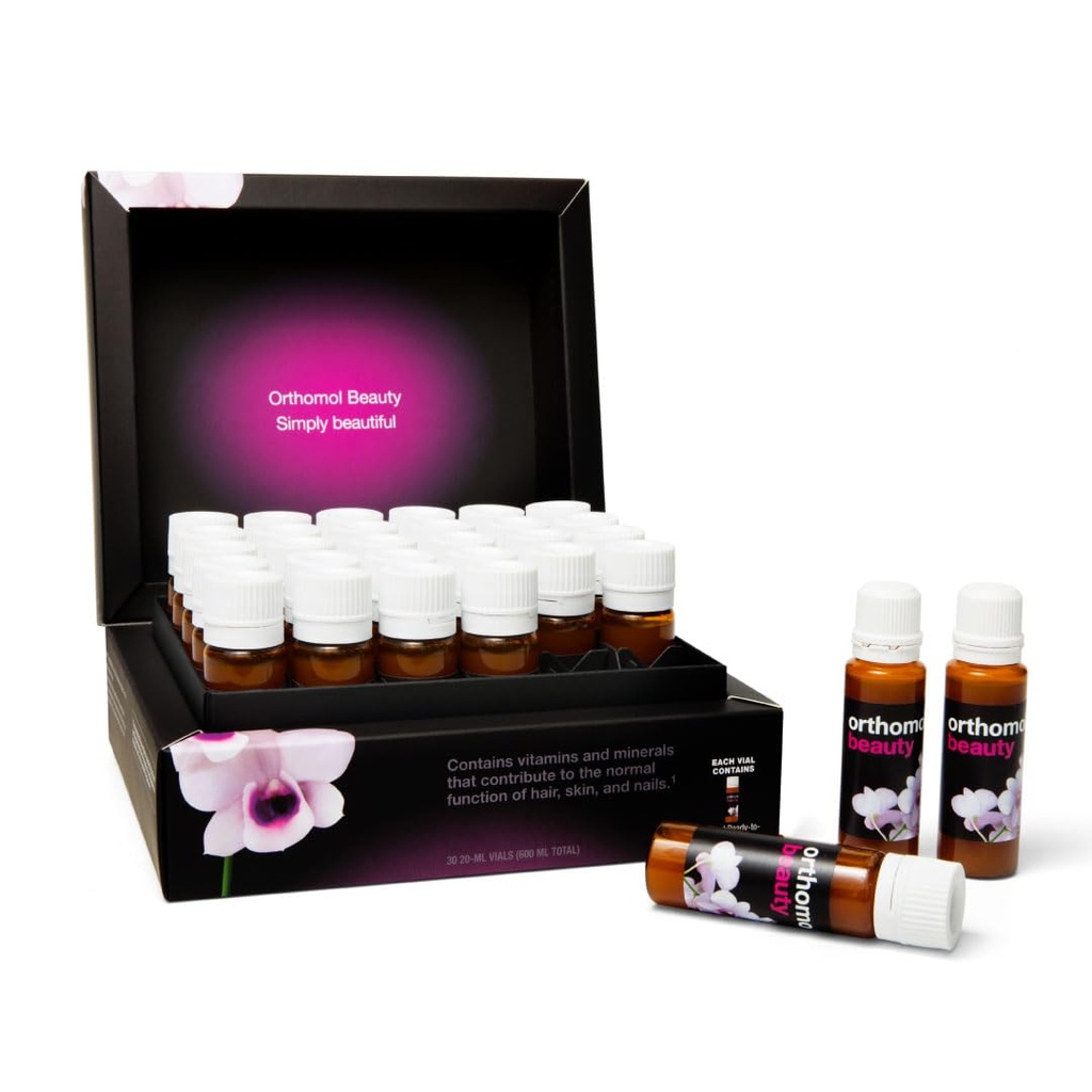 Orthomol Beauty Vial - Liquid Women's Beauty Supplement mit Collagen Hydrolysat, Hyaluronsäure und Coenzym Q10 für Haar, Haut und Nagelgesundheit