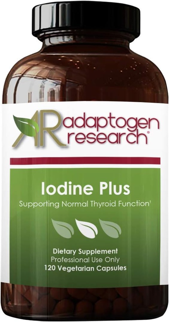 Iodine Plus | Kalium-Iodid 10mg mit Selenium | 120 Vegetarische Kapseln | Adaptogen Forschung