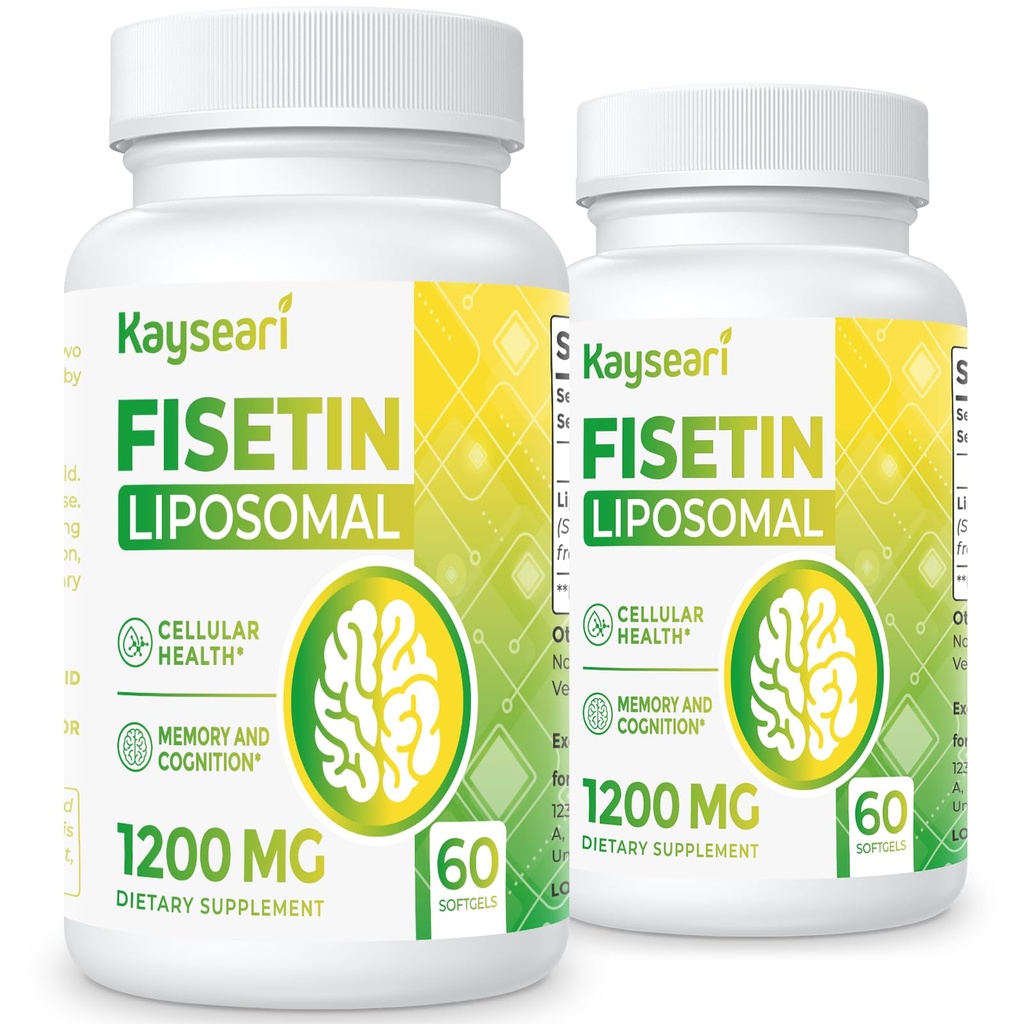 Fisetin 1200mg Liposomal Fisetin Ergänzungen 98% Pure Fisetin Polyphenole Antioxidantien Immunität Gesundheit Aging kognitive Unterstützung Non-GMO 120 Kapseln
