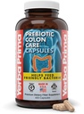 Yerba Prima Prebiotic Colon Care Kapseln, 400 Kapseln - Fünf Formen von Fiber Plus FOS Präbiotika - Diätetische Gesundheitsergänzung - Gesunde lösliche & unlösliche Fasern für Regelmäßigkeit & Verdauungsunterstützung