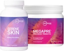 Microbiome Labs Skin Support Bundle - SereneSkin Clear Skin Probiotic Supplement Gezeigt, um Fine Lines zu reduzieren (30 Kapseln) - MegaPre Prebiotic Powder for Gut Health (2.1oz)