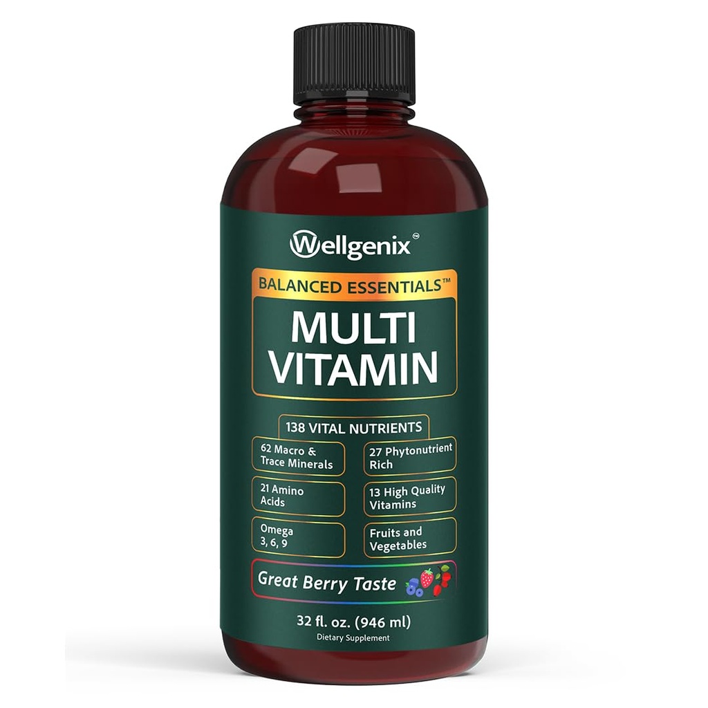 Wellgenix Balanced Essentials Liquid Nutritional Supplement, 32 Unzen - Sehr Berry