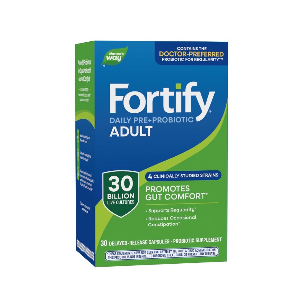 Nature's Way Fortify Daily Pre+Probiotic Adult 30 Billion, Probiotics for Immune and Digestive Health Support*, 30 Billion Live Cultures, 30 Kapseln