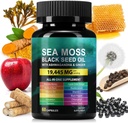 Sea Moss 3000mg Schwarz Seed Öl Kapseln 2000mg Ashwagandha Ergänzungen 1000mg Bladderwrack Turmeric Burdock & Vitamin C & D3 Manuk Honey Dandelion Gelb D Chlorophyll ACV