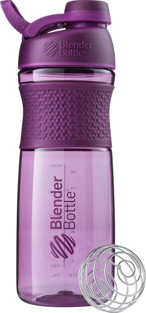 BlenderBottle SportMixer Shaker Bottle Perfekt für Protein Shakes und Pre Workout, 28-Ounce, Plum