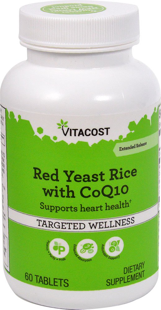 Vitacost Red Yeast Rice 1200 mg mit CoQ10 - Extended Release - 60 Tabletten