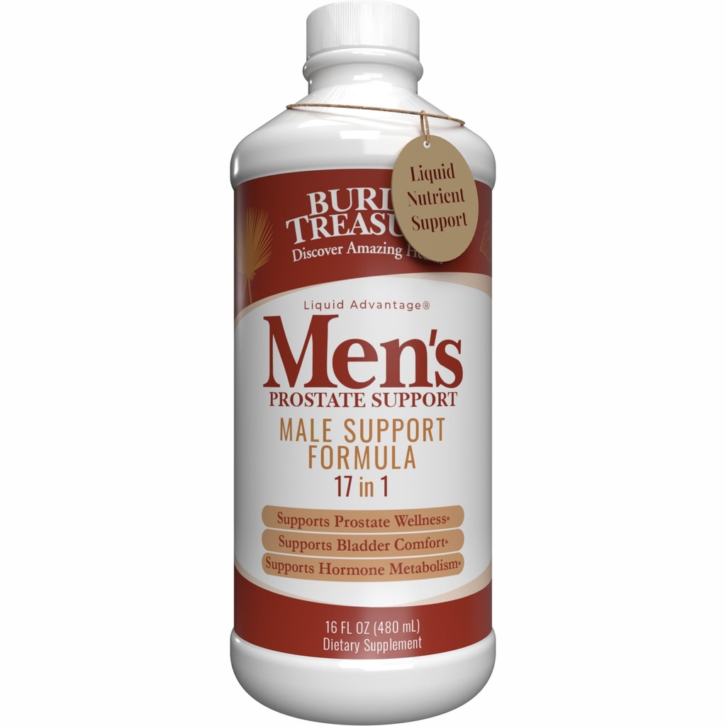 Buried Treasure: Men's Prostate Complete - Natural Herbal Formula Supplement w/ Saw Palmetto, Pygeum Bark, & Stine Nettles, um gesunde Urinary & Prostata-Funktion zu unterstützen - 16 Unze