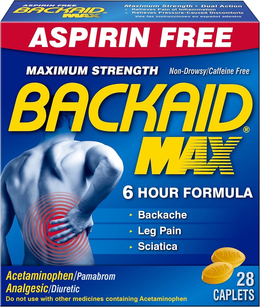 Backaid Max Caplets, 28 Count (Pack von 4)