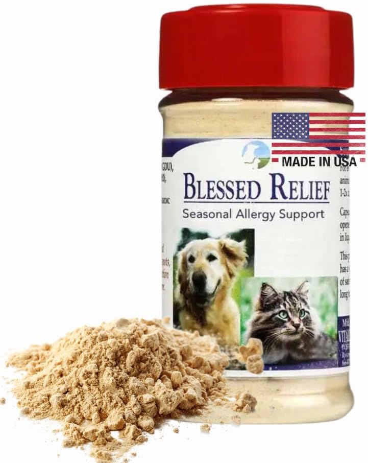 Vitalität Wissenschaft Blessed Relief für Katzen | Saisonale Allergie-Unterstützung | verbessert die Atmungsfunktion und Atmung | Heilung Haut hilft Irritation