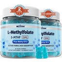 L-Methylfolat 15mg & Methyl B12 Gummies, Methylated B1, B2, B6 Multivitamine - Aktives 5-MTHF & hohe Absorption - Unterstützt MTHFR-Gen, Kognition, Homocysteinspiegel, Folatmetabolismus, Vegan, 120 Cts