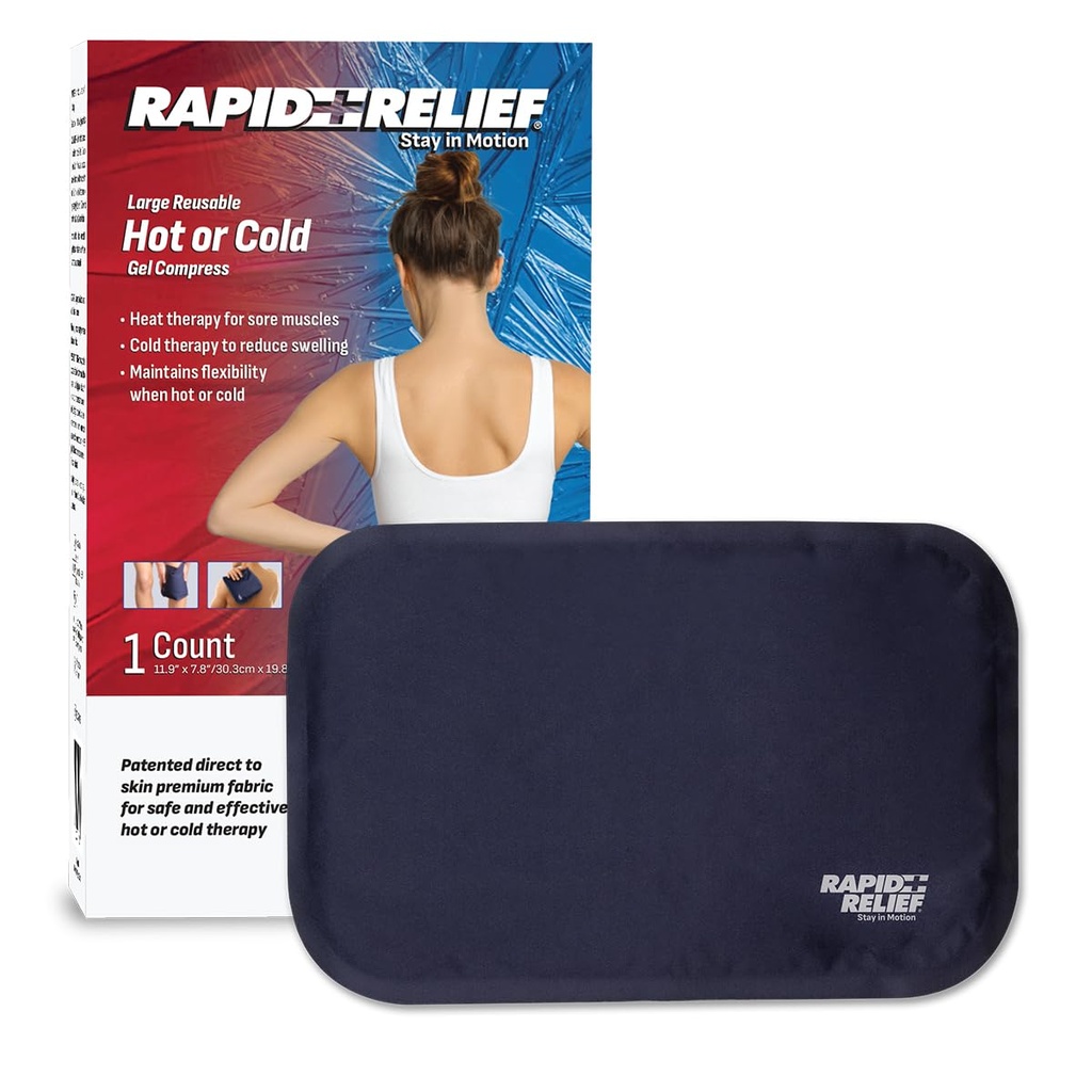 Schnelles Relief Großes wiederverwendbares Gel Kaltkompressor - Komfortable Flex Ice Packs für Rücken, Knie, Schulter, Muskeln und Körper Schmerzen Relief 8” x 12” groß