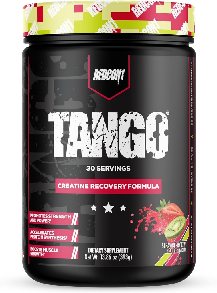 REDCON1 Tango Creatine Powder, Erdbeer Kiwi - Zuckerfrei + Keto Friendly Creatine Supplement - Betaine Anhydrous für Muskelausdauer & Stärke (30 Portionen)
