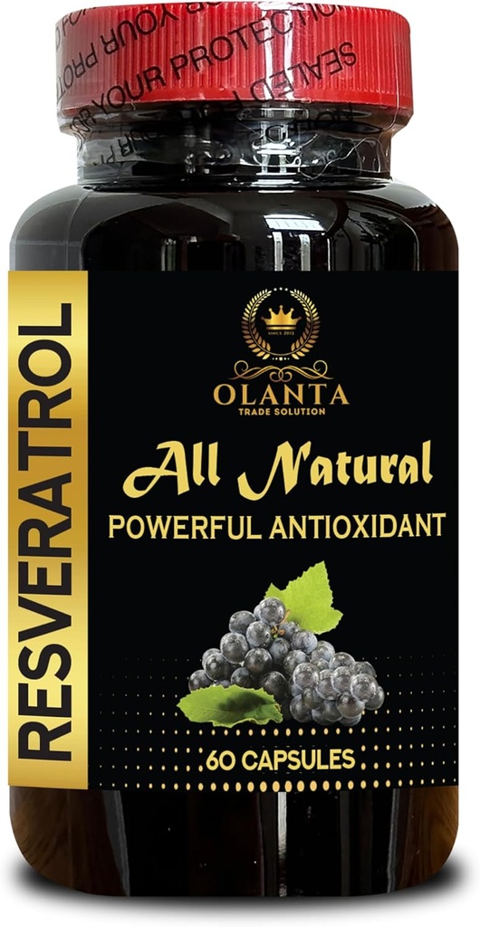 RESVERATROL Extrakt - Resveratrol Ergänzung Bio-Pulver, Trans resveratrol Ergänzung Pillen, Trans resveratrol Vitalität, Trans resveratrol Natürlich - 1 Flasche 60 Kapseln