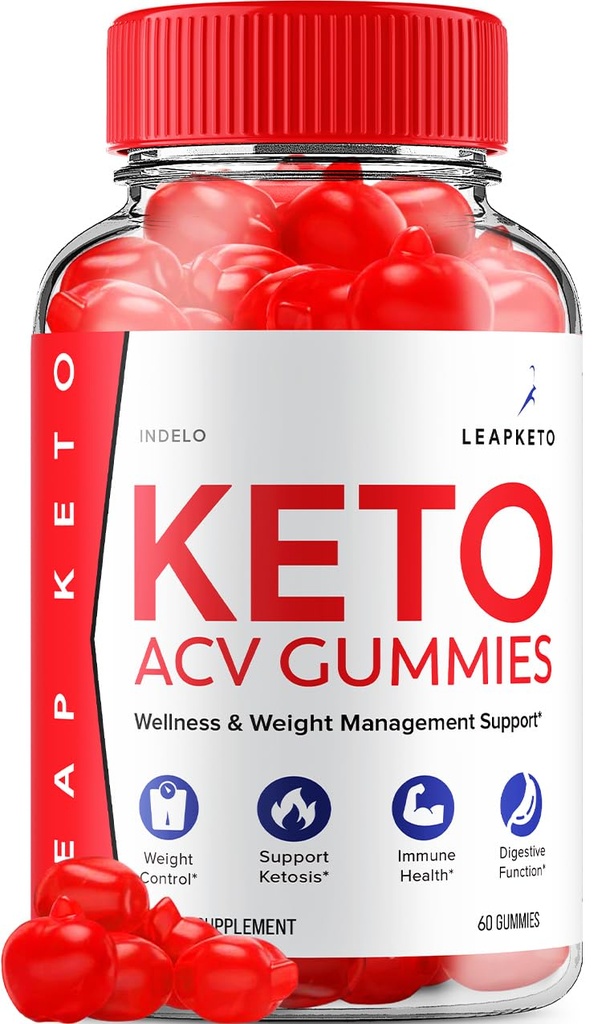 Leap Keto ACV Gummies - Advanced Formula Leap Keto Plus ACV Gummis Apple Cider Essig Keto Leap Weight Management ACV Gummies Nahrungsergänzungsmittel Bewertungen Männer Frauen (60 Gummi)