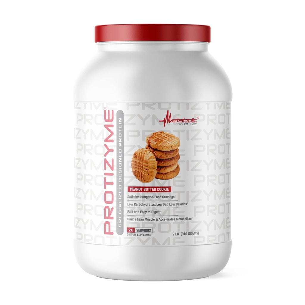Metabolic Nutrition, Protizyme, 100% Whey Protein Powder, High Protein, Low Carb, Low Fat mit Verdauungsenzymen, 24 Essential Vitamins and Minerals, Peanut Butter Cookie, 2 Pfund
