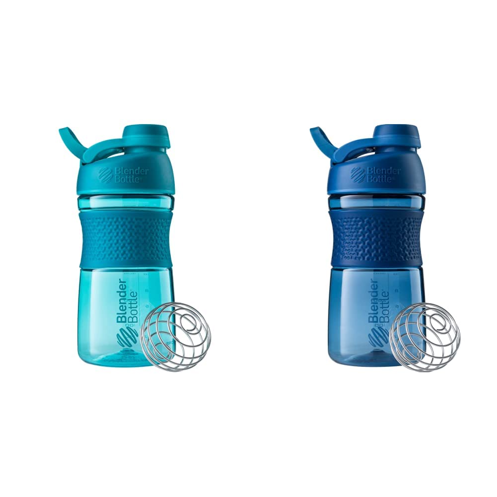 BlenderBottle 20-Ounce SportMixer Protein Shaker Flaschen mit BlenderBall Wire Whisk, Navy und Teal