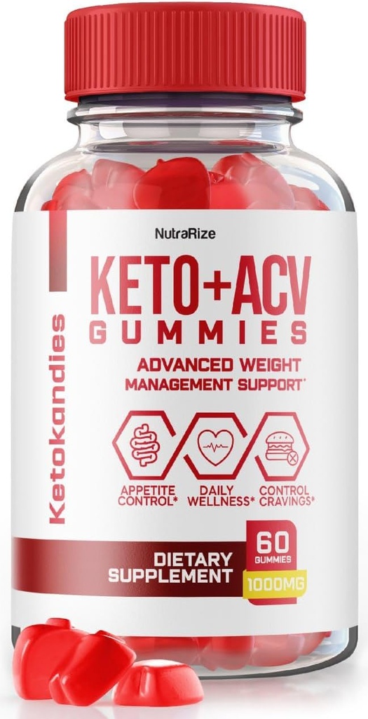 NutraRize KetoKandies Keto+ACV Gummis für Weight Loss, Maximum Strength Supplement, Gomitas Bewertungen (60 Gummi)