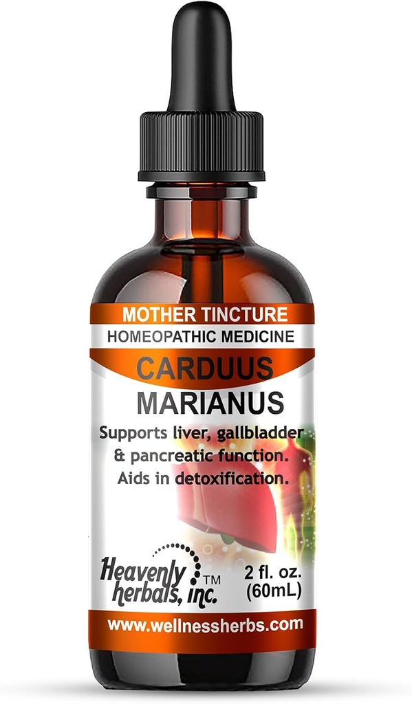 Himmlische Kräuter, Inc. Carduus Marianus Q - Homöopathische Tinktur - Unterstützt Leber, Gallbladder & Pankreas Funktion. Beihilfen in der Entgiftung. 2.0 Fl Oz - Hergestellt und versandt aus USA>