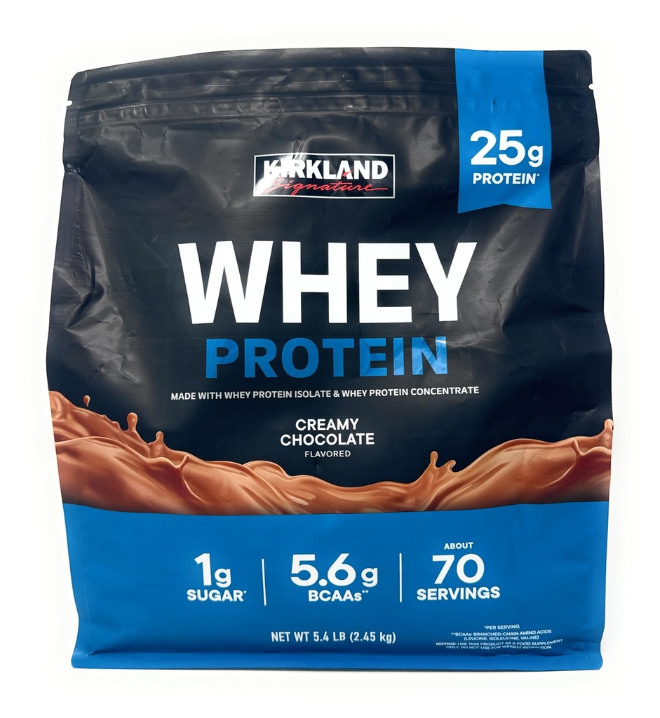 Kirkland Signature Whey 25g Protein,1g Zucker,5,6g BCAAs,ca. 70 Servier Creamy Chocolate Flavorted