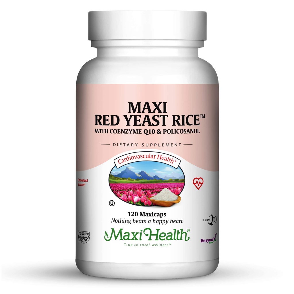 Maxi Health Kosher Maxi Red Yeast Rice mit Coenzym Q10 & Policosanol (Unflavored 120 Count (Pack von 1))