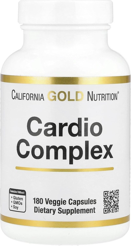 California Gold Nutrition Cardio Complex mit CardioAmino Blend, CardioPhyto Blend und Coenzym Q10, 180 Veggie Kapseln