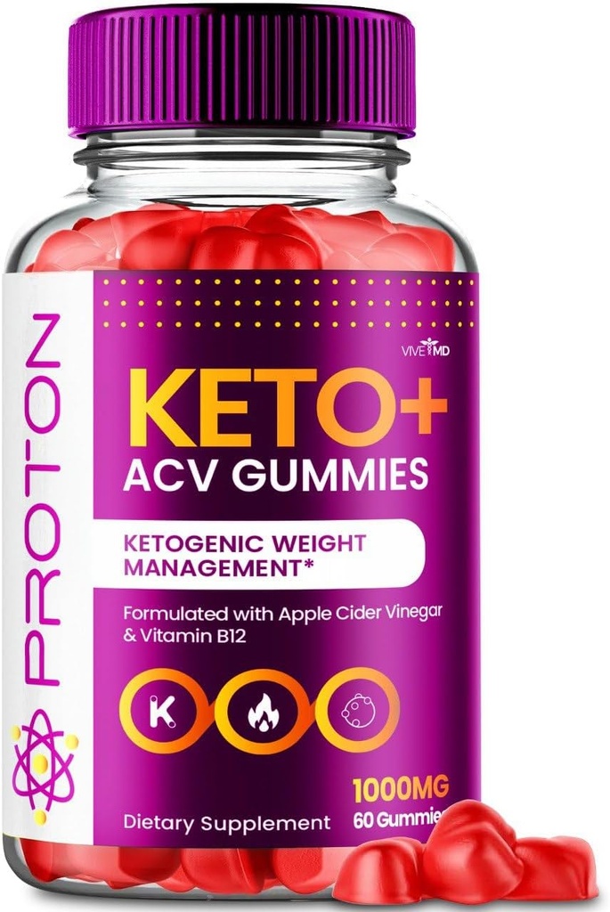 VIVE MD Proton Keto ACV Gummies Advanced Weight Management, Protein Keto ACV Gummies, Proton Keto Plus Gummies mit Apple Cider Essig Supplement 1000mg, Proton Keto+ACV Gummies Bewertungen (1 Pack)