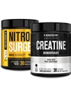 Jacked Factory Nitrosurge Build Pre Workout mit Kreatin für Muskelaufbau (30 Servierungen, Arctic White) & Kreatin Monohydratpulver für Muskelwachstum & Erhöhte Stärke (30 Servierungen, Unflavored)