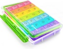AUVON iMedassist Moisture-Proof Wöchentliche Pille Organizer 4 Mal pro Tag, Große 7-Tage-Pille Box Case mit tragbarem Design für Reisen, abnehmbare Einzelbehälter halten Vitamine, Ergänzungen, Medikamente