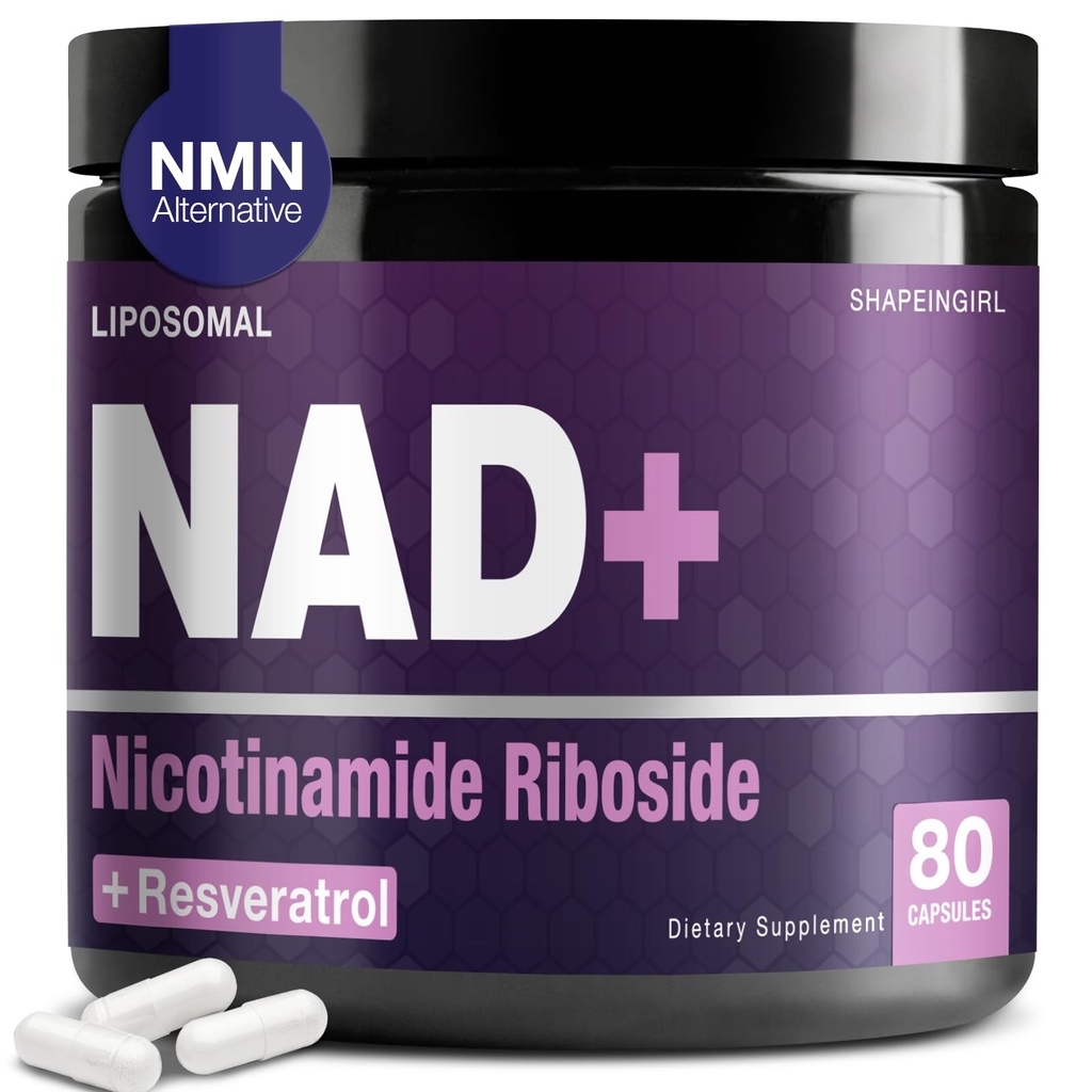 NAD Ergänzung - Nicotinamid Riboside Resveratrol 900mg, Liposomal NAD Ergänzung für Frauen und Männer, NAD Plus Pure Organic