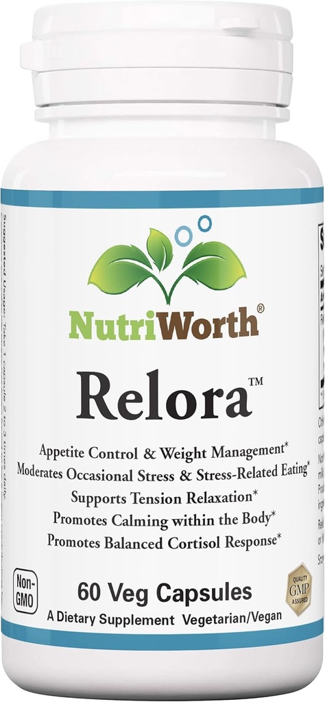 Relora - Stress & Gewicht-Management-Ergänzung. 300MG Gemüsekapseln - 60 Portionen pro Flasche.