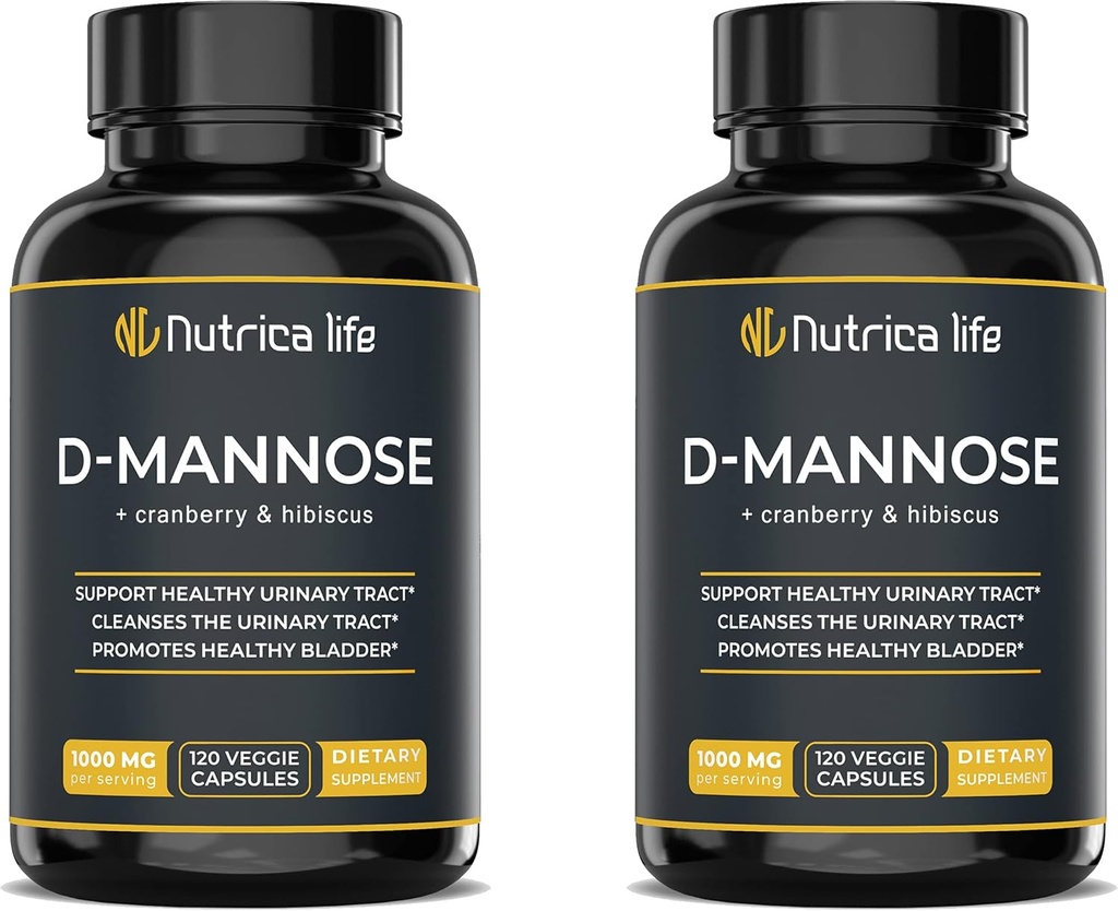 Urinary Tract Infection Treatments D Mannose 1000mg Kapseln - D-Mannose & Cranberry Pillen mit Hibiscus Extract - Stärke Urinary Tract Health